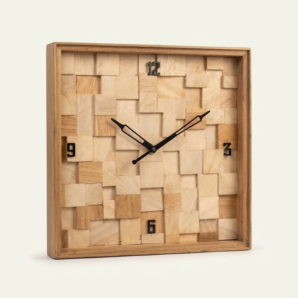 30 Degree Angle Showing 3D Multi-Level Wooden Blocks and Depth