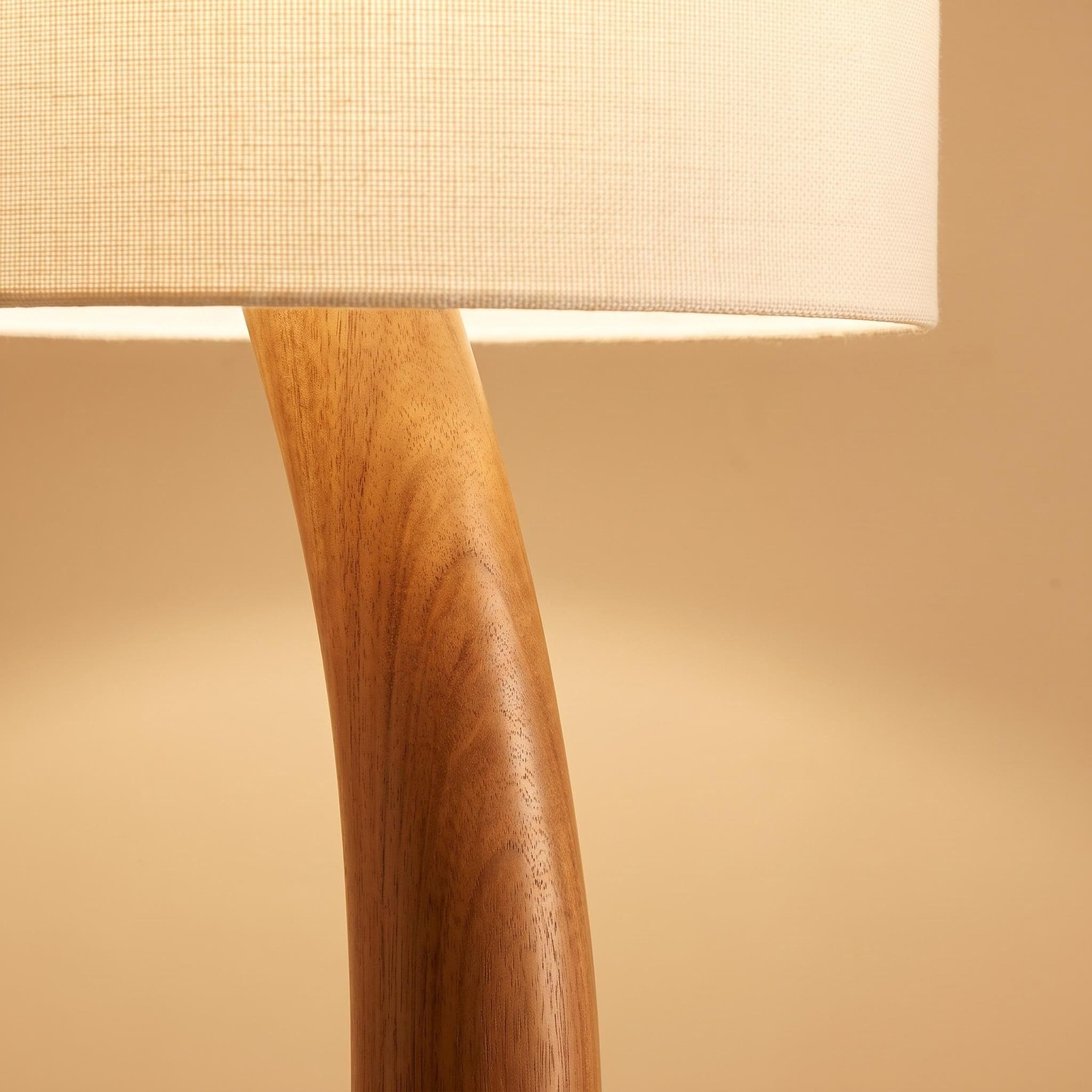 Macro Close-Up of Turned Circular Solid Hardwood Stem and Organic Grain Rings