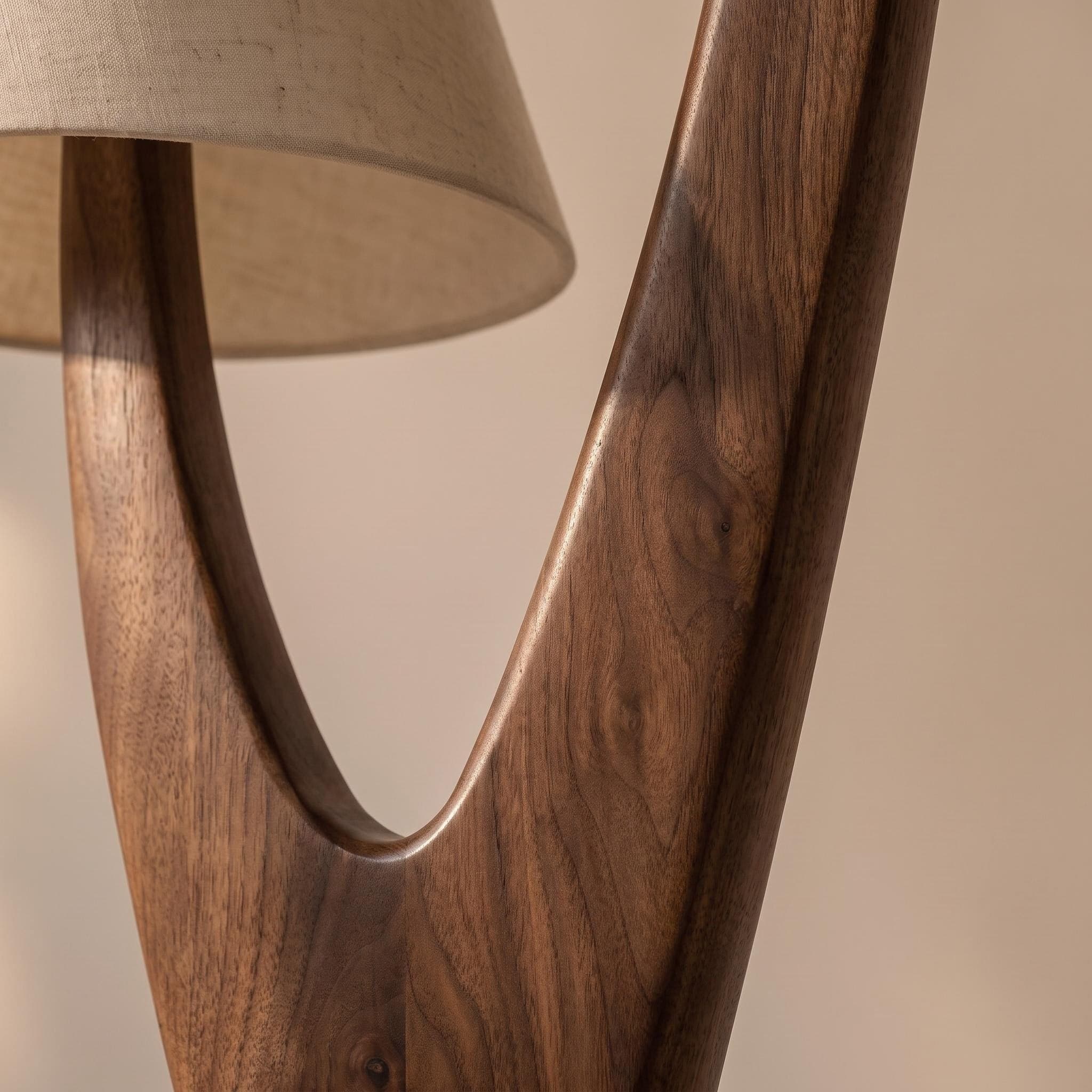 Side Silhouette Showing Balance Between Cantilevered Table and Upper Lamp