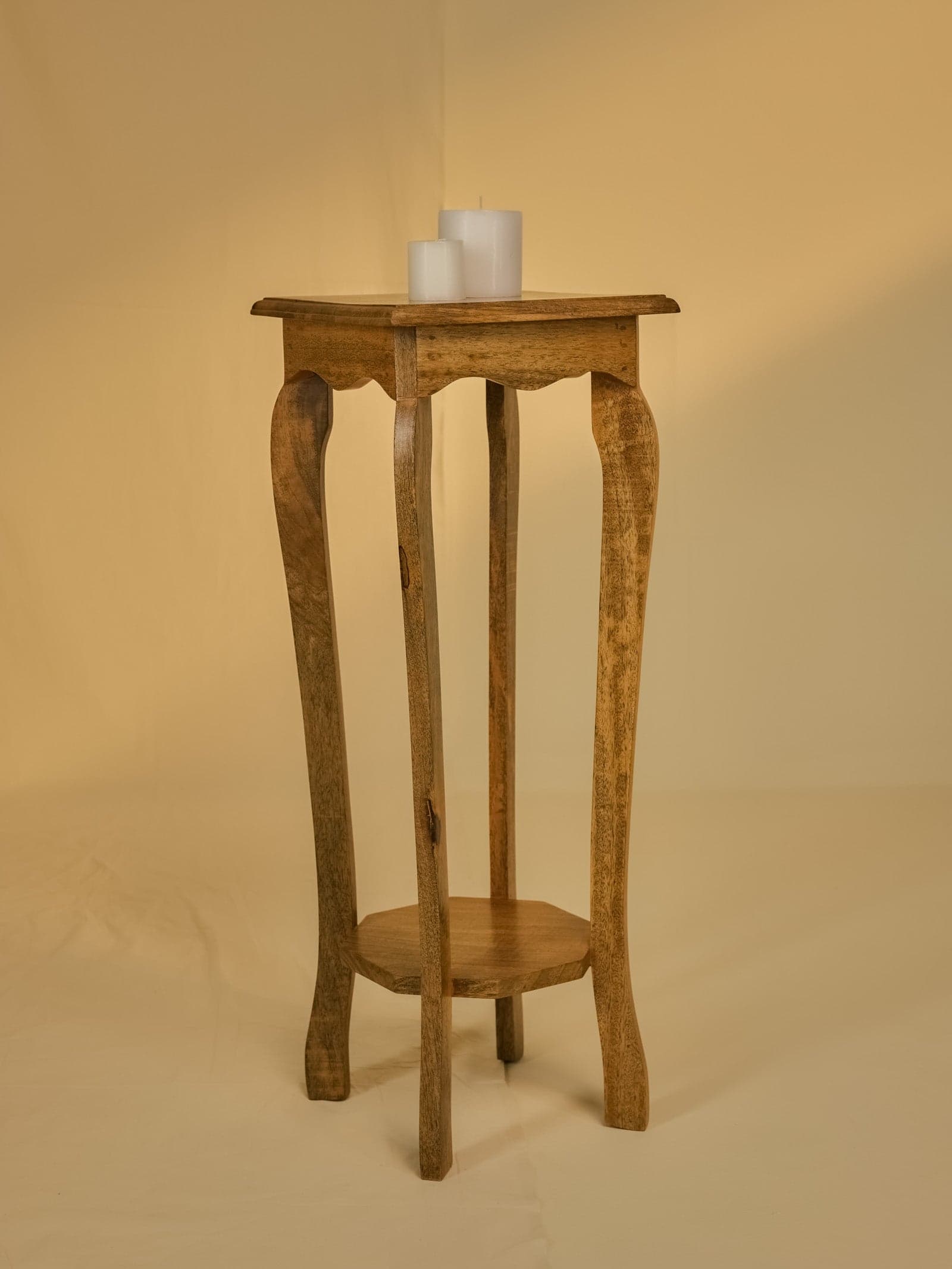 Artisan Solid Wood Corner Table - Studio Front View