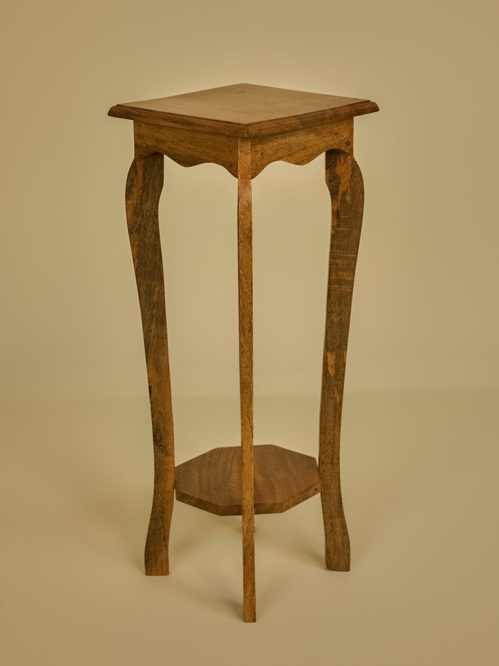 Corner Table Top Showing Solid Hardwood Planks and Natural Grain