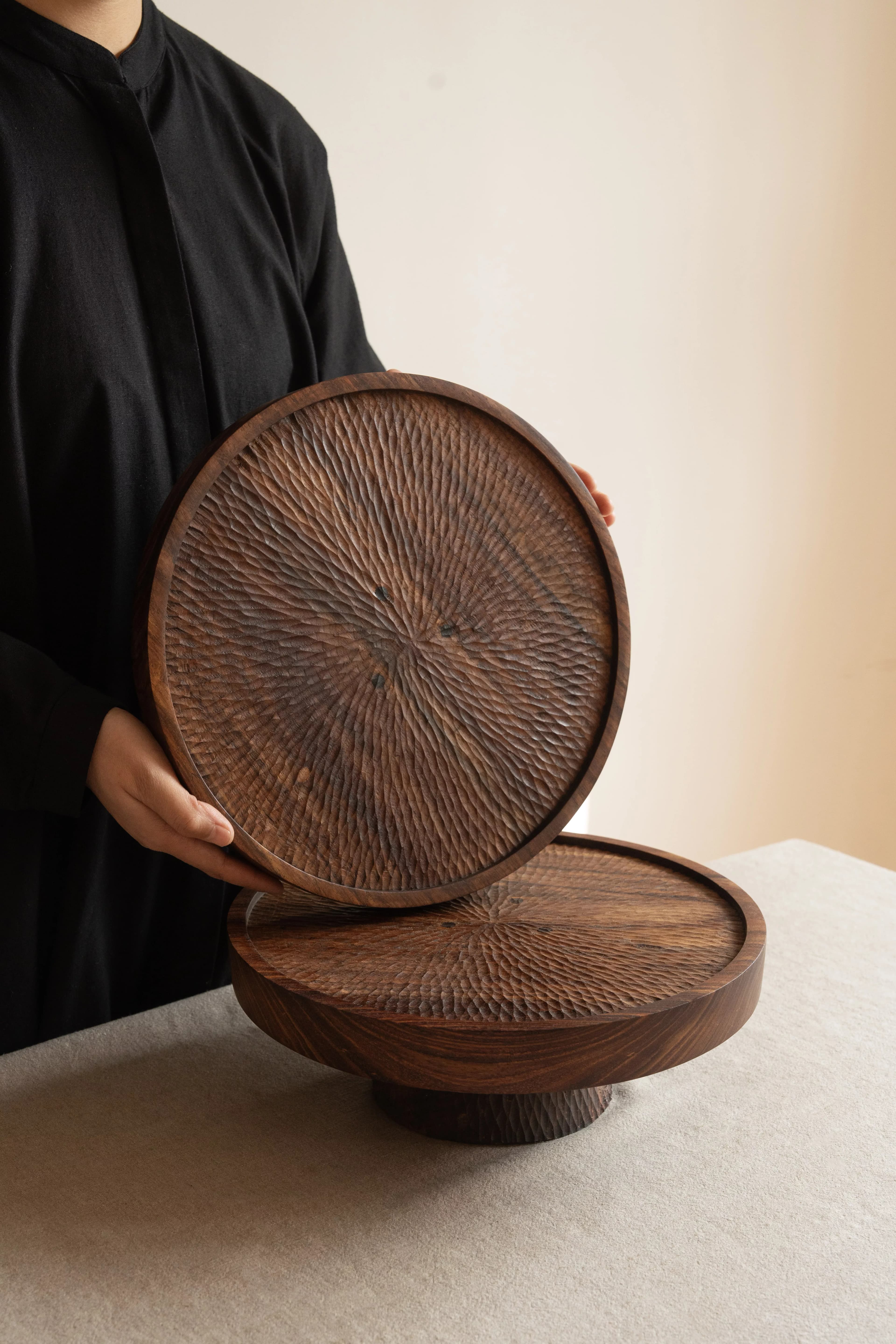 Dulce Cake Stand Styled on Dining Table with Artisanal Baked Goods