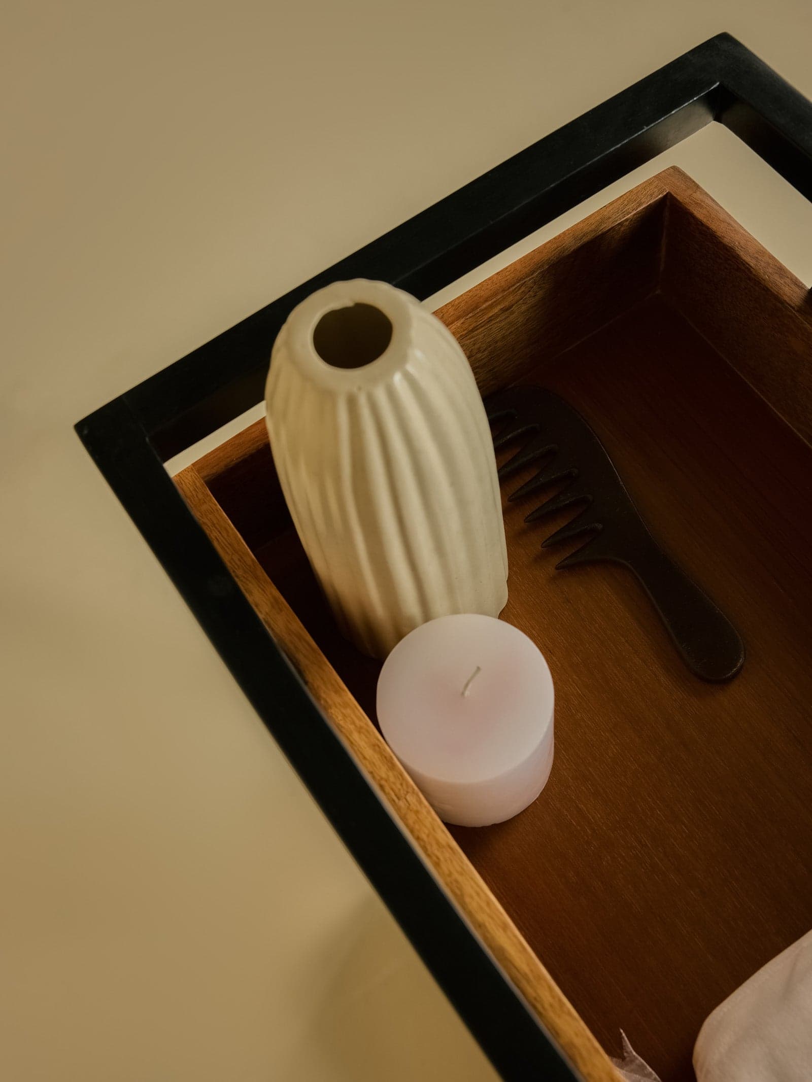 Macro View of Smooth Black Powder-Coated Metal Joinery