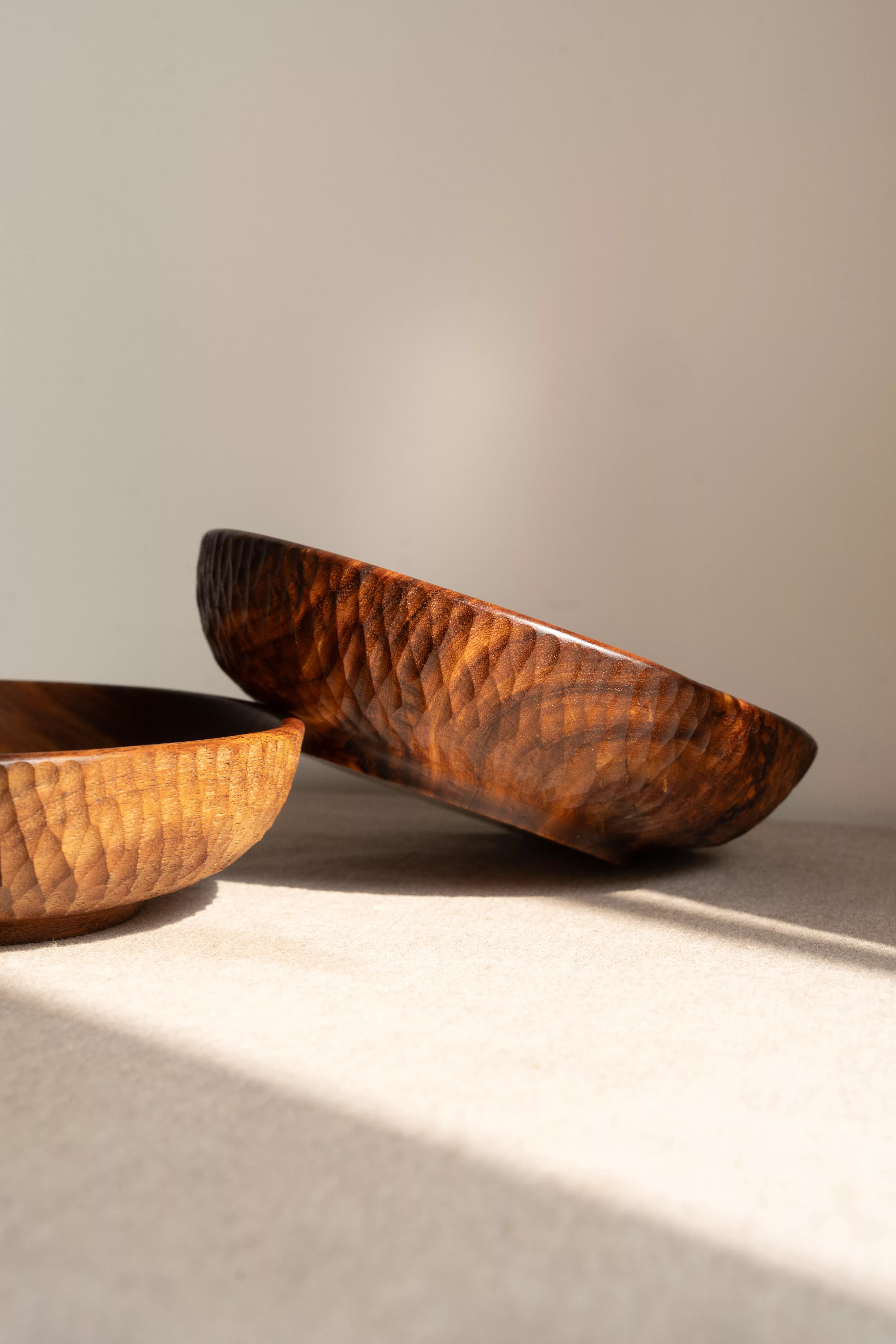 Fua Shallow Sculptural Sheesham Centerpiece Bowl - Lifestyle Scene