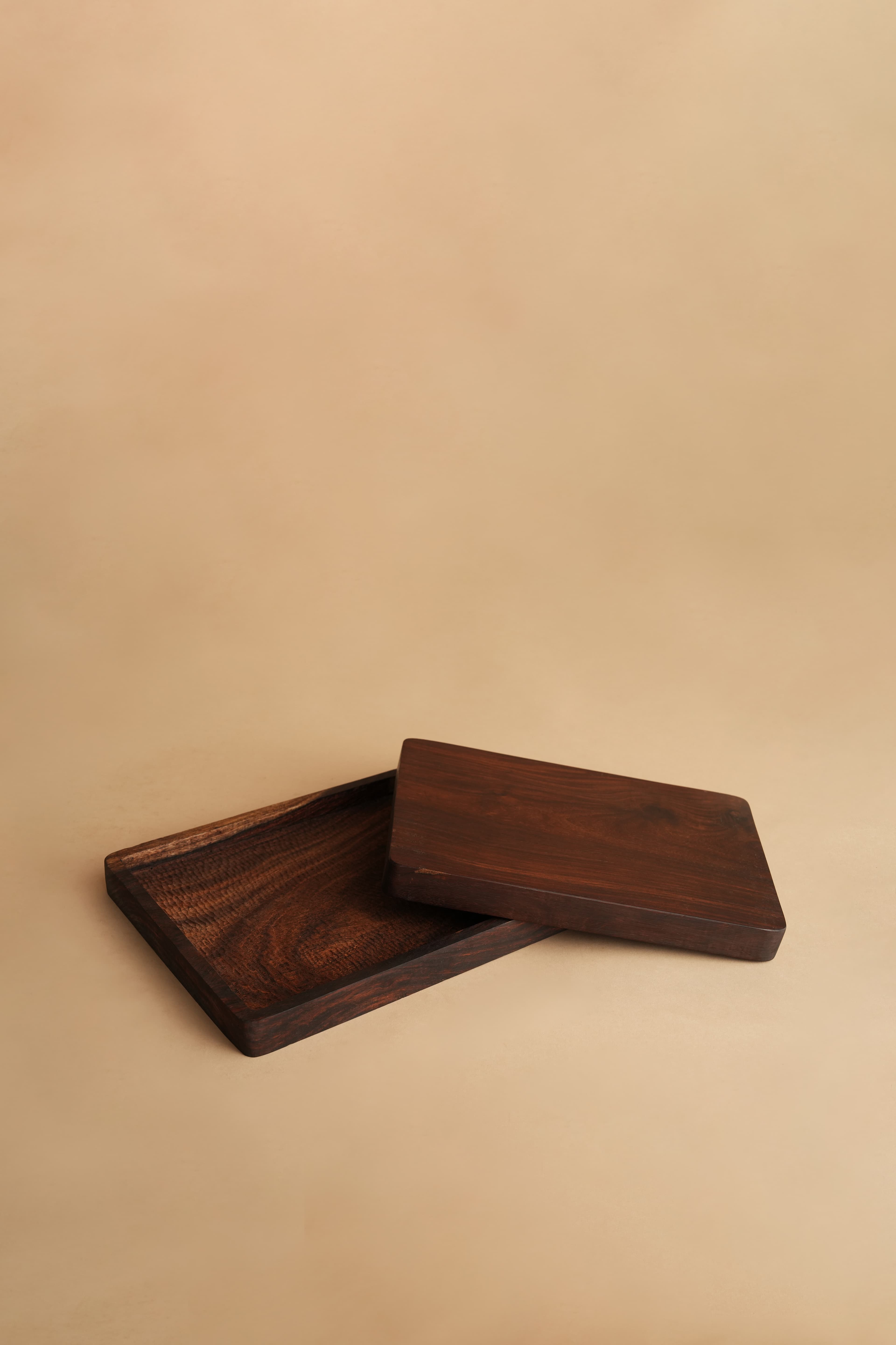 Hosna Hand-Carved Solid Sheesham Serving Platter - Craft Detail