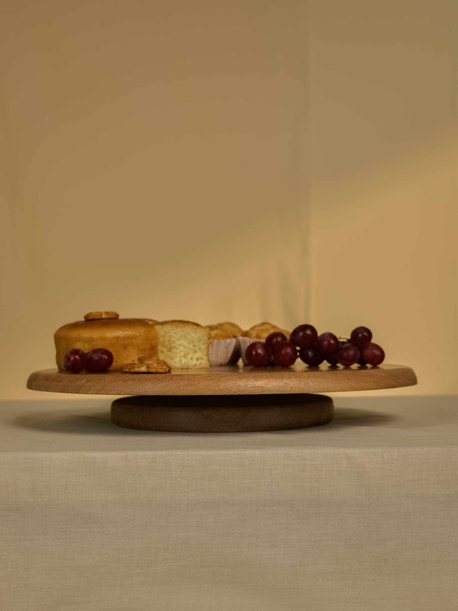 Handcrafted Mango Wood Lazy Susan Turntable - Studio View