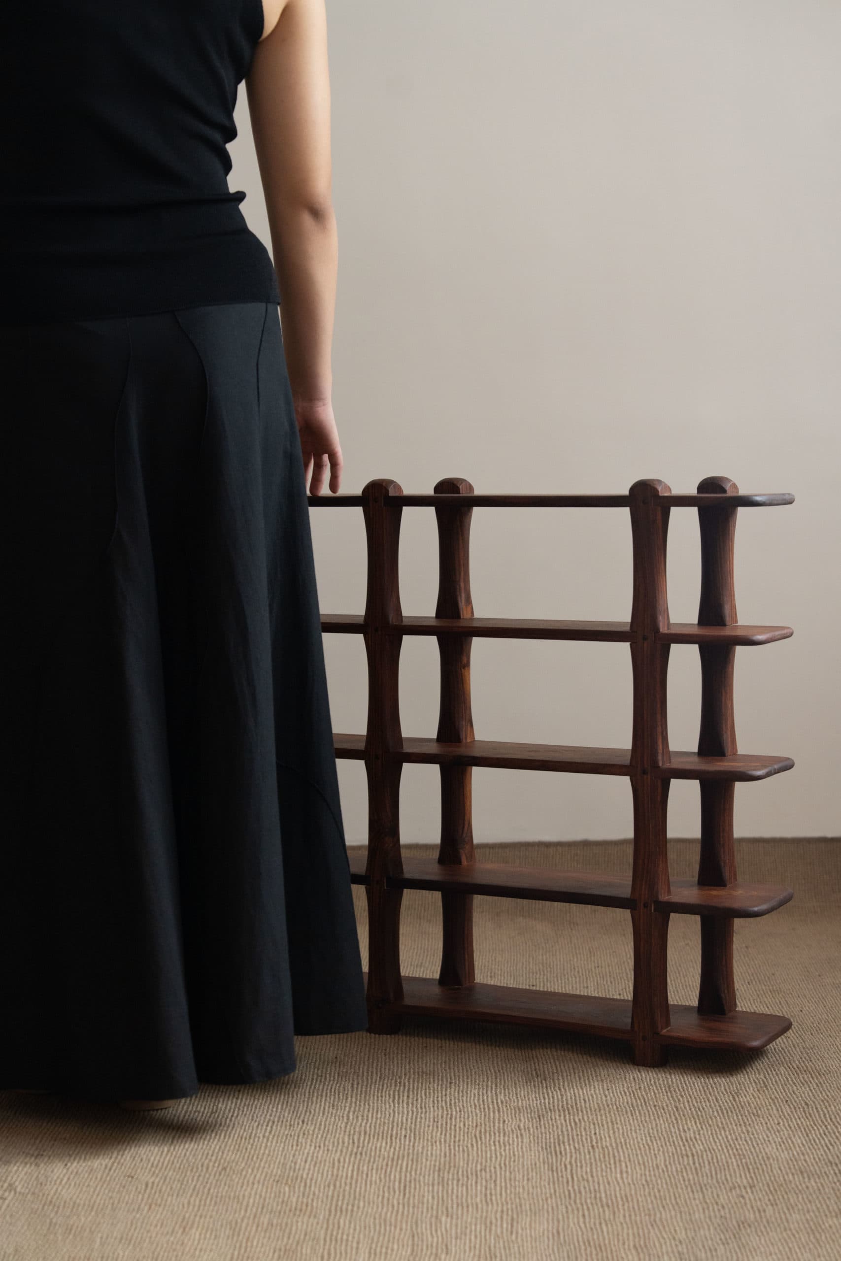 Medium Solid Sheesham Wall Bookshelf - Craft Detail