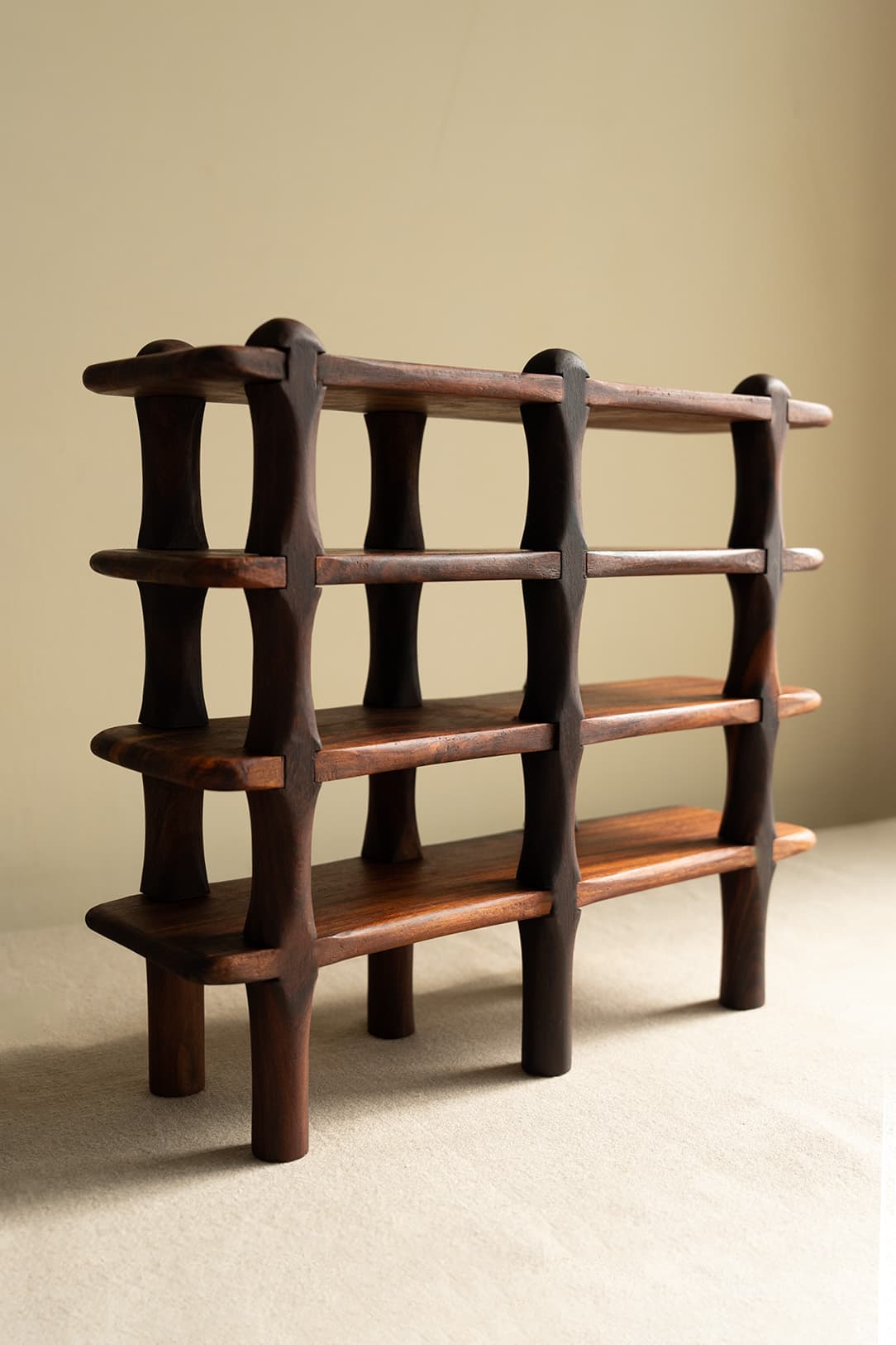 Miniature Solid Sheesham Display Shelf - Pedestal & Angle