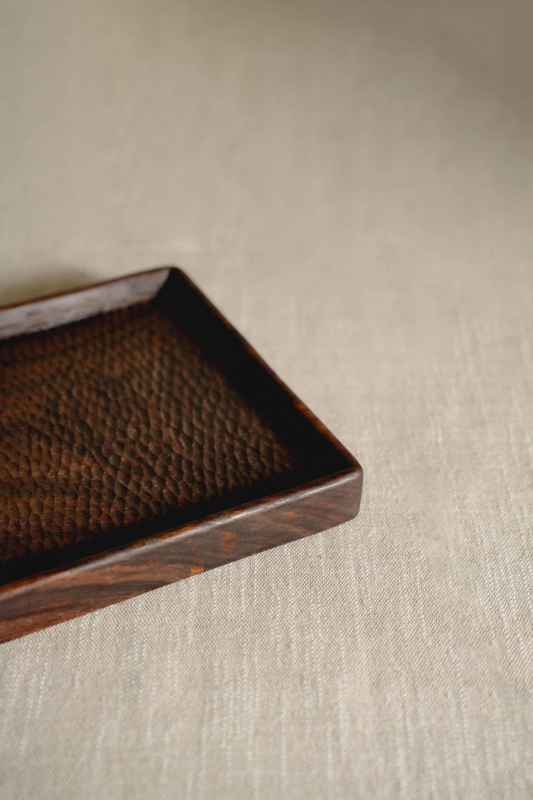 Saffron Hand-Carved Timber Nested Trays (Set of 2) - Craft Detail