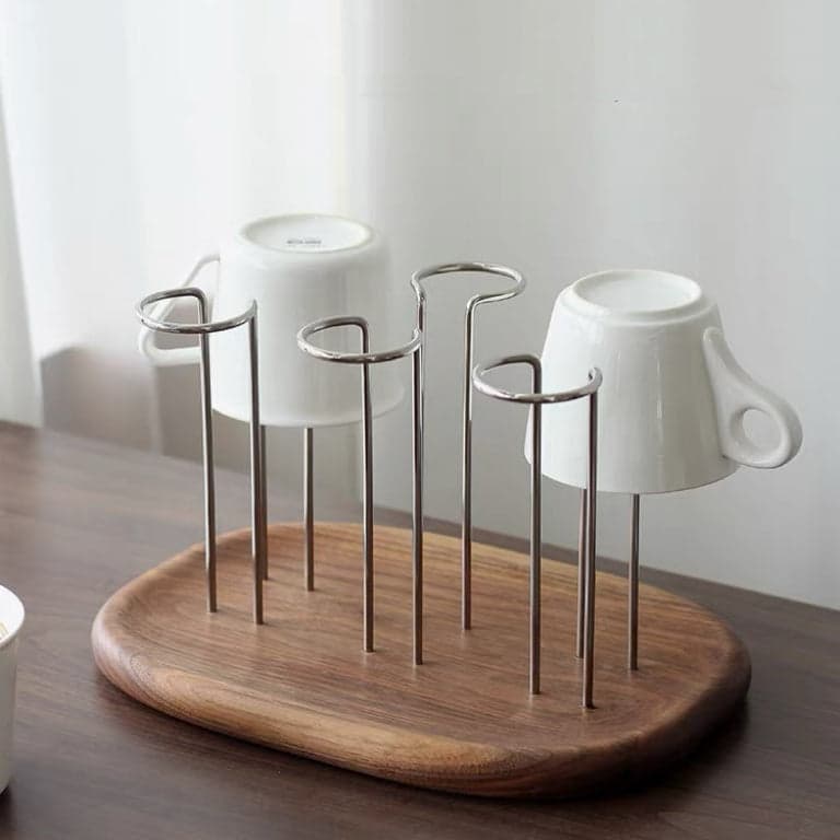 Drip Dry Rack Styled beside Espresso Machine and Coffee Grinder