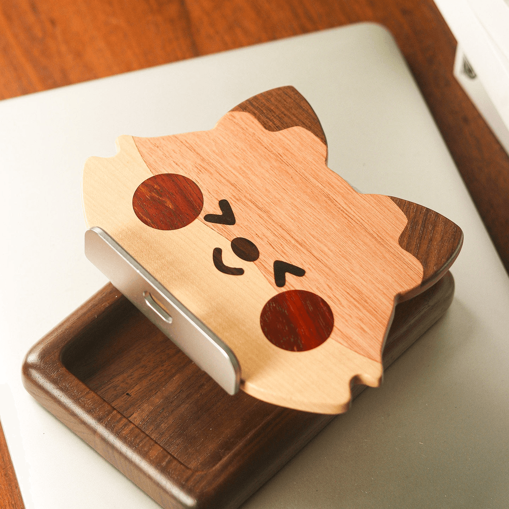 Macro Detail of Precision Angled Device Ledge and Wood Grain