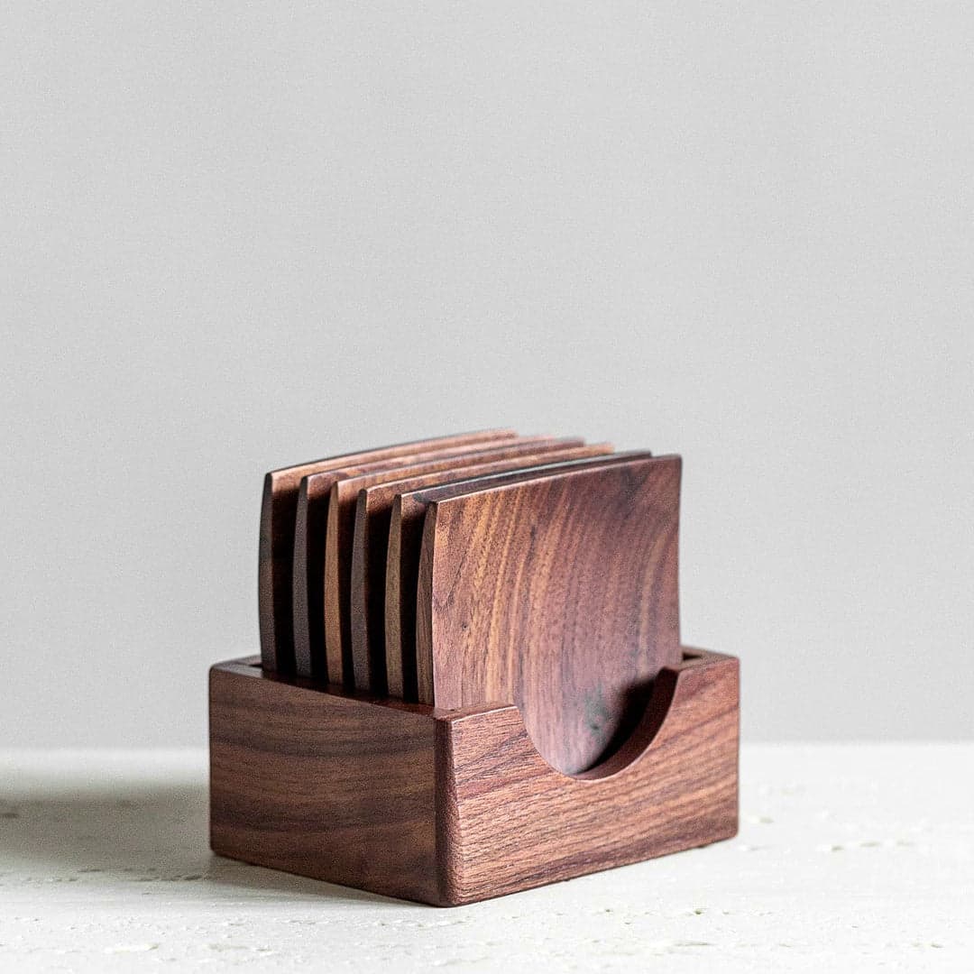 Fitted Wooden Caddy Open Silhouette Highlighting Precision Finger Notch