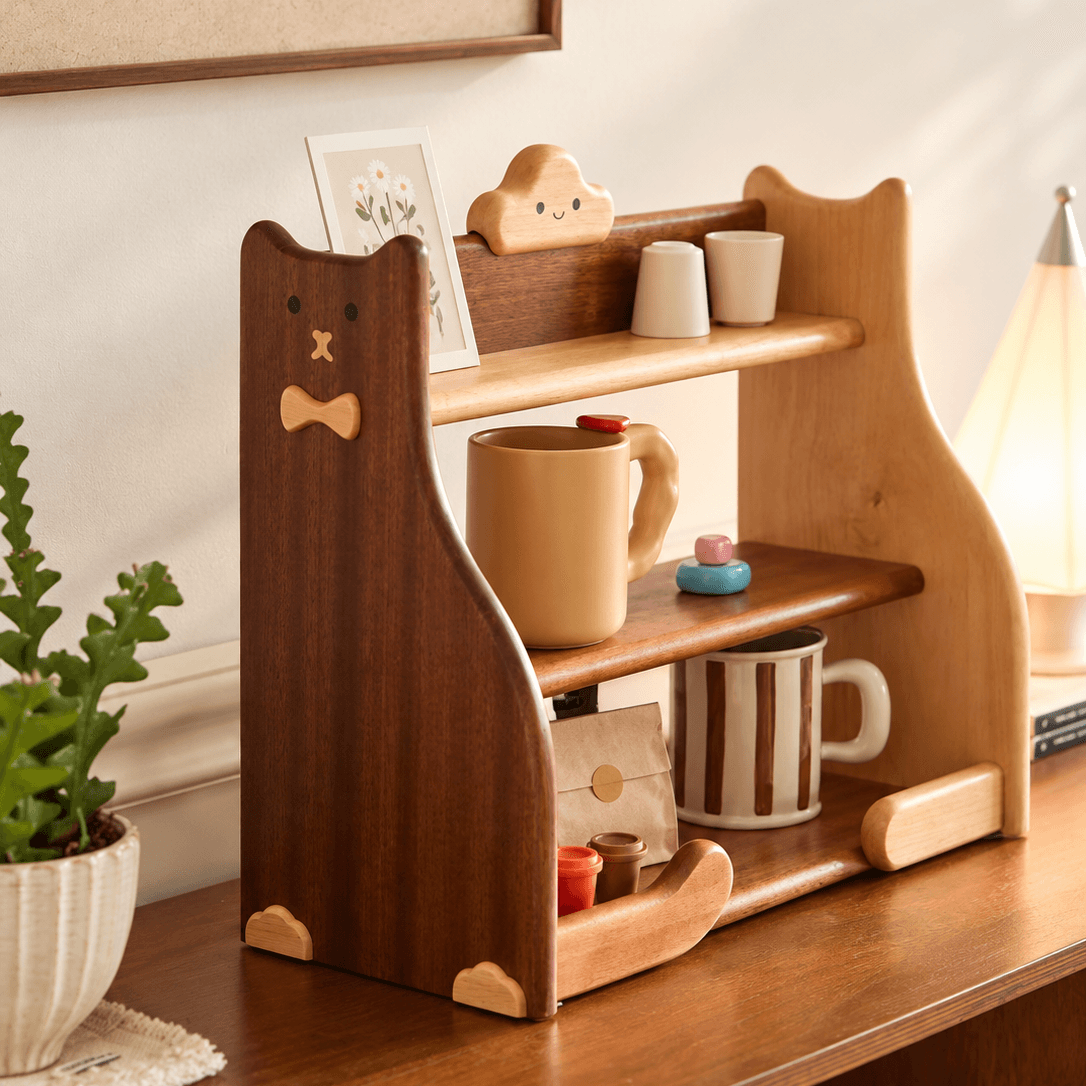 Side Profile of Mortise Joinery and Solid Wood Shelving