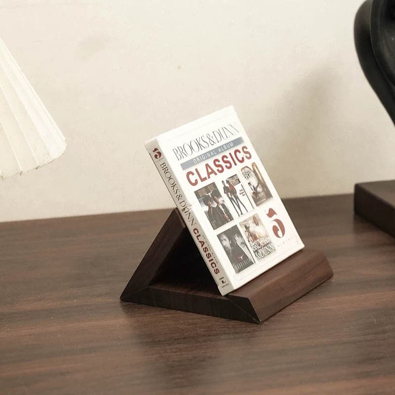 Solid Walnut CD Album Display Stand Minimalist Profile