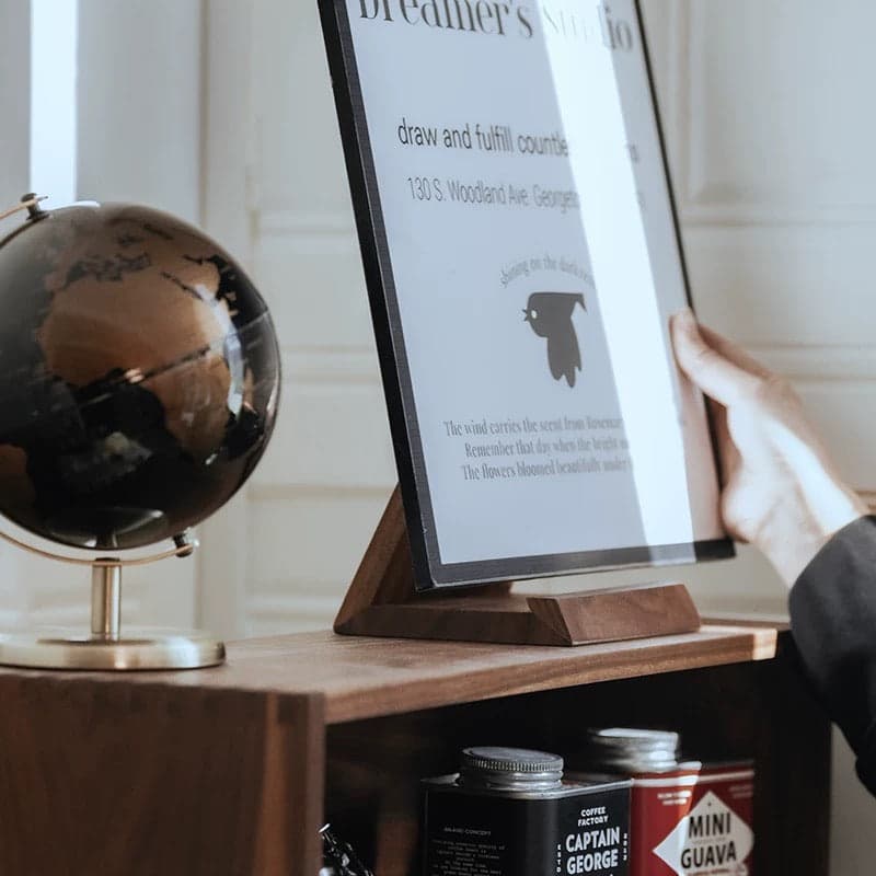 Tilt Wooden CD Holder Showing Angled Rest & Natural Walnut Timber