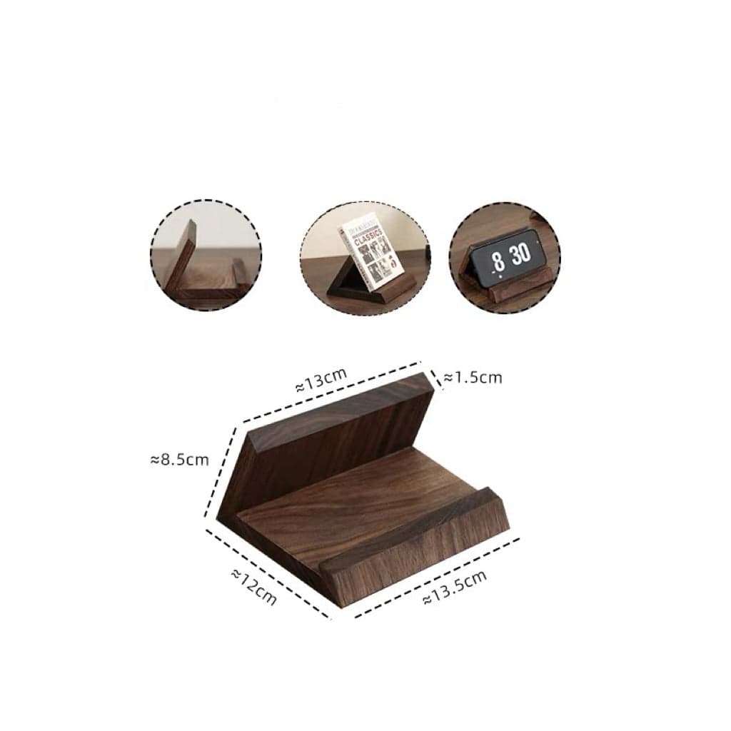 Minimalist Wooden Record Display Holder with Disc Staged