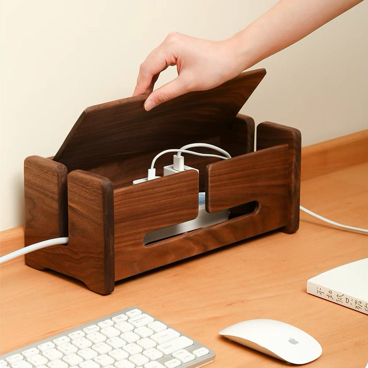 Vento Cable Box Styled on Minimalist Executive Desk