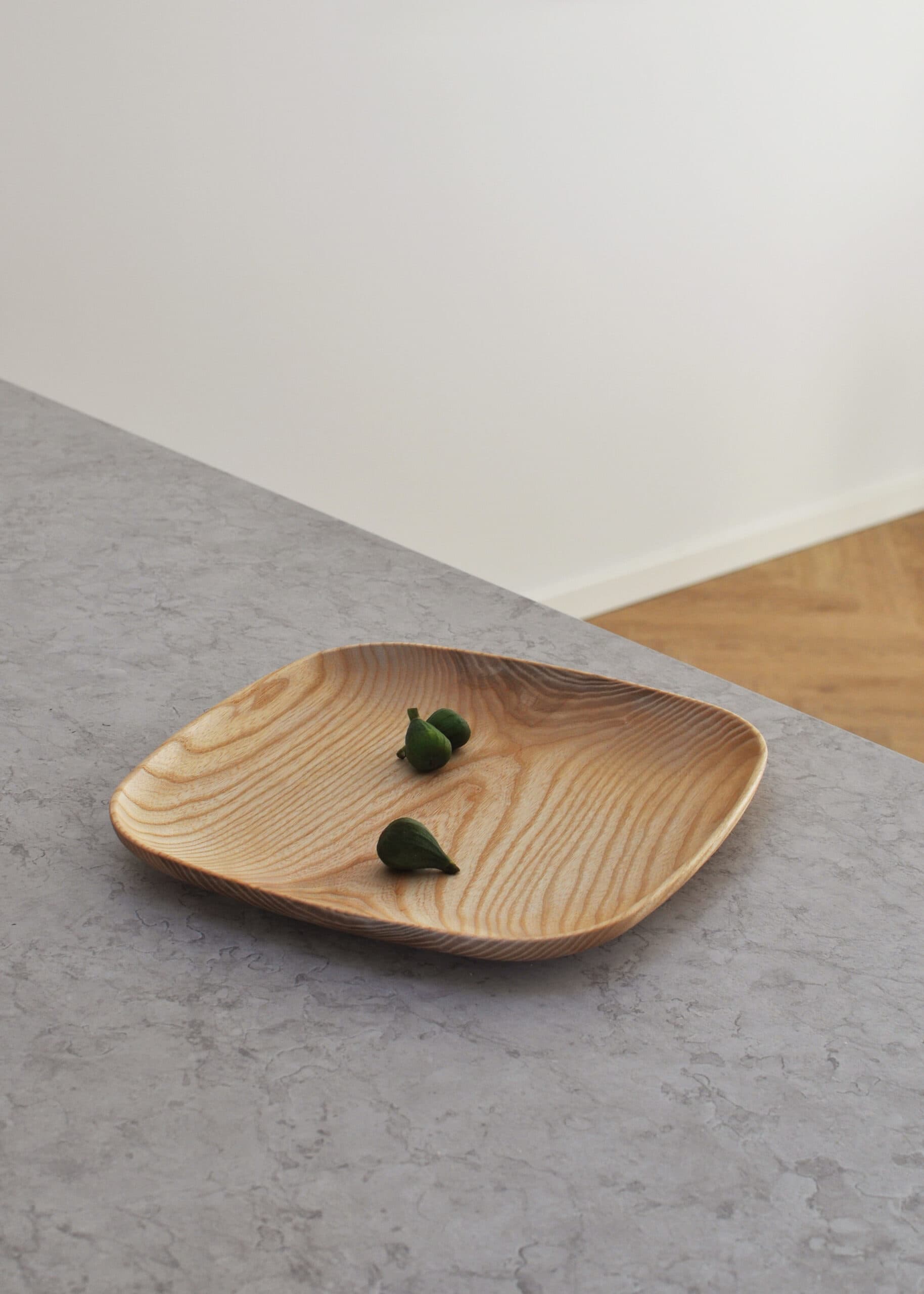 Kjeldtoft Bakke 01 Sculptural Ashwood Tray - Overhead View
